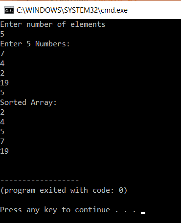 Bubble Sort: C 