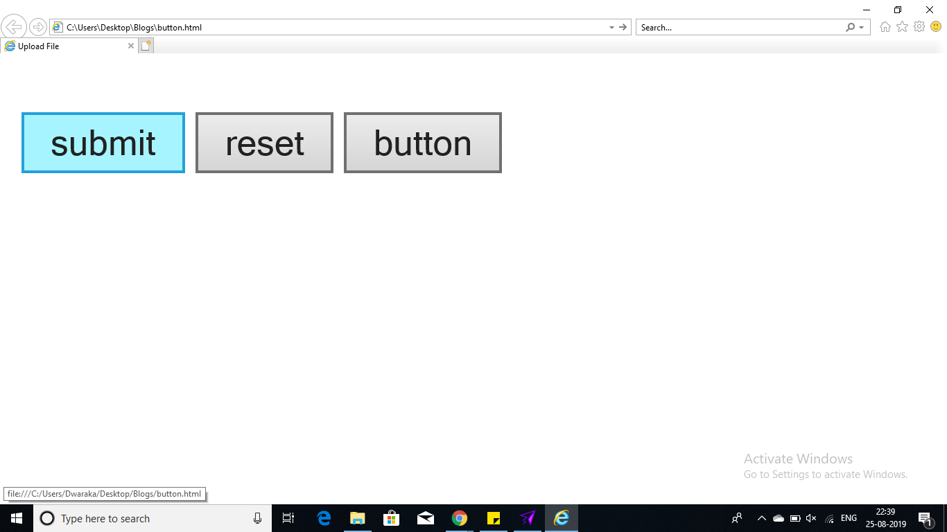 Output - Button In HTML - Edureka