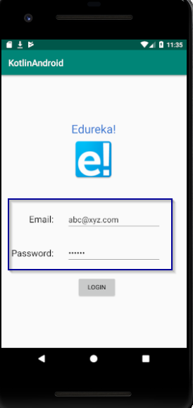 Login Screen of App - Kotlin Android Tutorial - Edureka