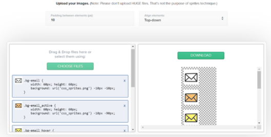 Online sprite sheet creation tool