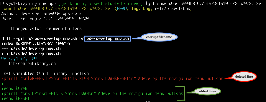 Bugged file - Git Bisect - Edureka