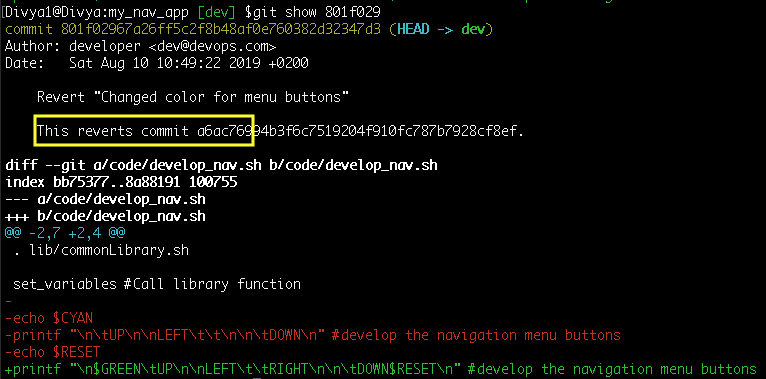 Show Reverted Commit - Git Bisect - Edureka