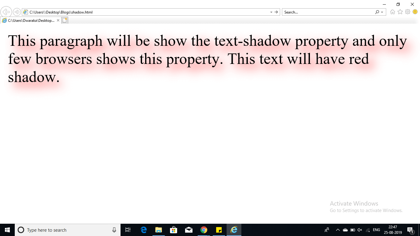 Output - Text-Shadow Property in CSS - Edureka