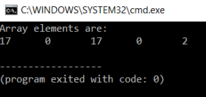 output- Arrays in C