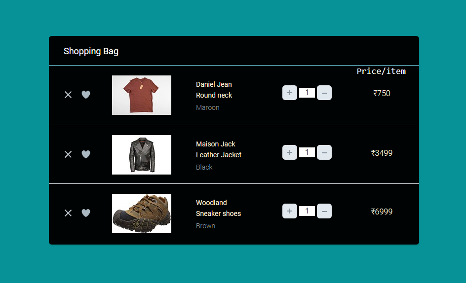 shopping cart- javascript projects - edureka