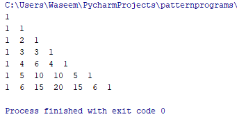 pascal's traingle - python pattern programs - edureka