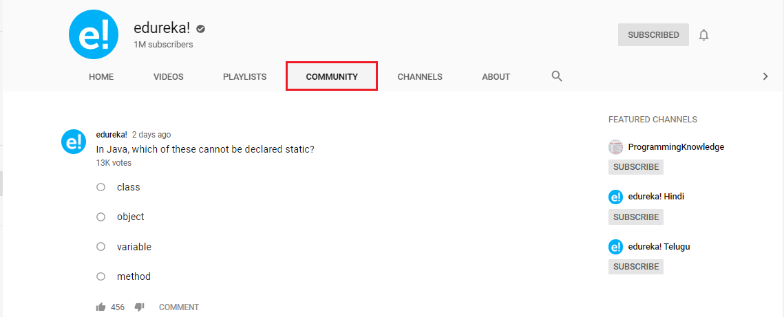 1 Million YouTube subscribers community | Edureka Blogs | Edureka