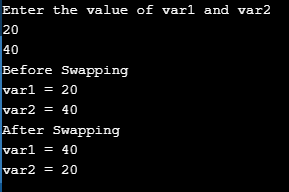 Output- Swapping of two numbers in C- Edureka