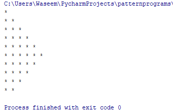 start pattern - python pattern programs - edureka
