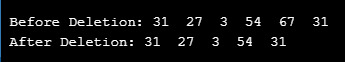 Output- C Program to delete or Insert an Element in an Array- Edureka.png