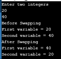 Output- Swapping of two numbers in C- Edureka