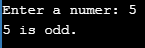 Output- odd or even program in c- Edureka.png