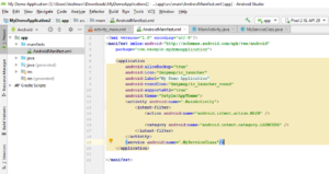 Android manifest settings- Android Services Tutorial-Edureka
