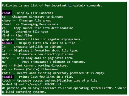 sed output - unix interview questions - edureka