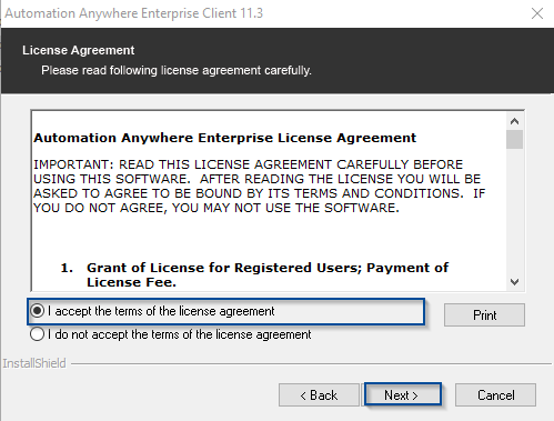Client License Agreement - Automation Anywhere Installation - Edureka