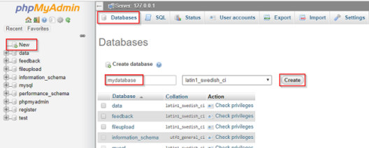 Create New Database