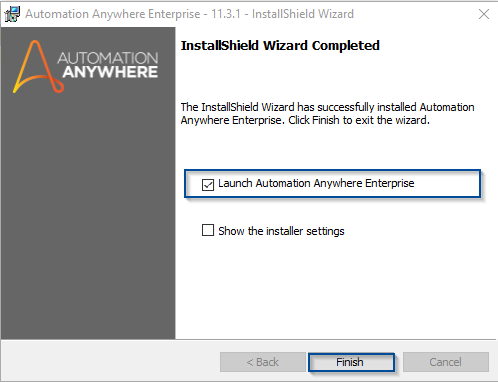 Finish Installation- Automation Anywhere Installation - Edureka