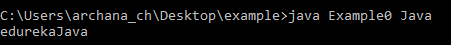 output - java command line arguments - edureka
