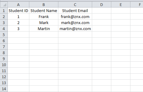 Output- Read and write Excel and CSV file in Java- Edureka