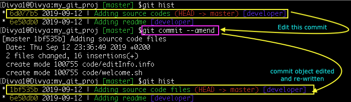 edit the last commit object- common git mistakes -Edureka
