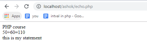 php echo error