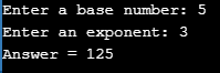 Output - Power FUnction In C - Edureka