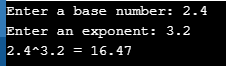 Output - Power FUnction In C - Edureka