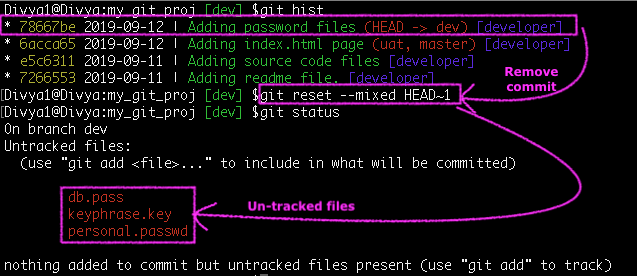 remove latest commit to undo the latest snapshot- common git mistakes -Edureka