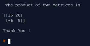 Output - Matrix In Python - Edureka