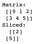 Slicing matrix 