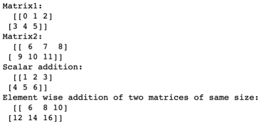 output 3 - Matrices in Python- edureka