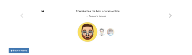 Output- Boostrap Testimonial - Edureka