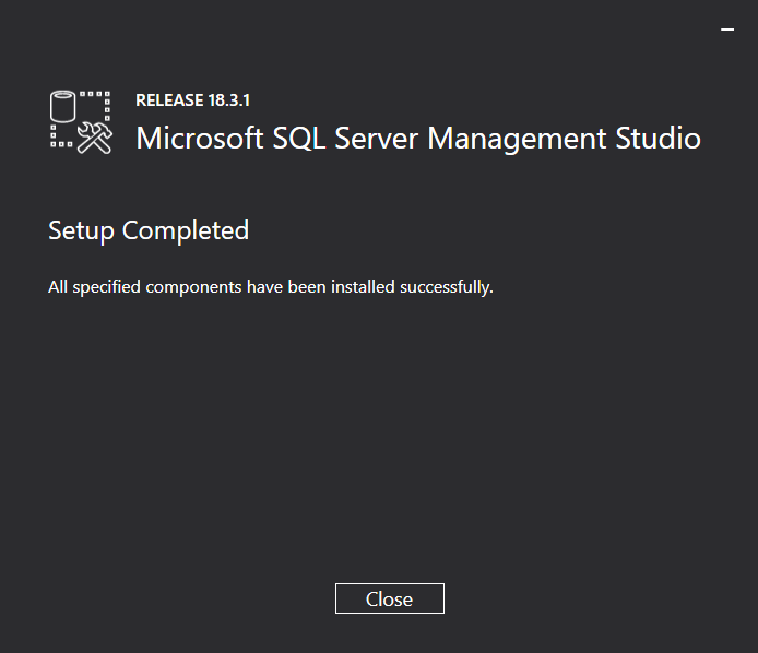 setup complete - sql server management studio - edureka