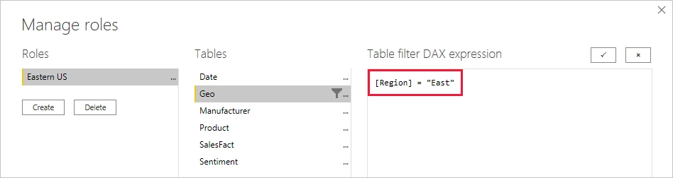 manage- Row Level Security in Power BI