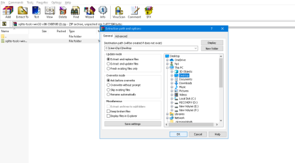 Sqlite installation step 3 - Edureka