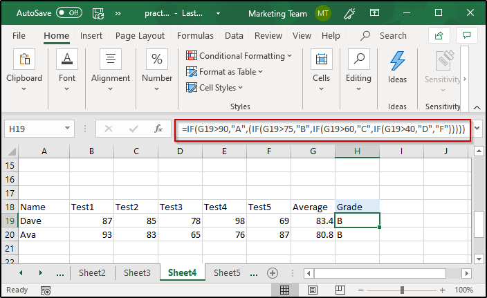 Grade-Excel Formulas-Edureka