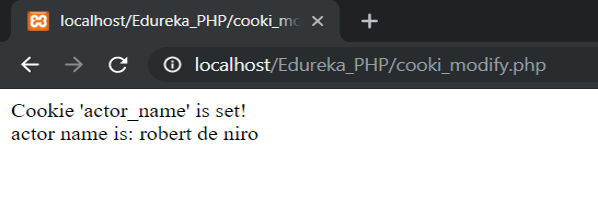 Output - PHP Cookies - Edureka