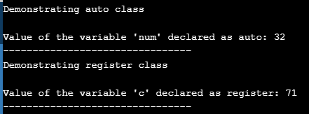 Output - Storage class in C++ - Edureka