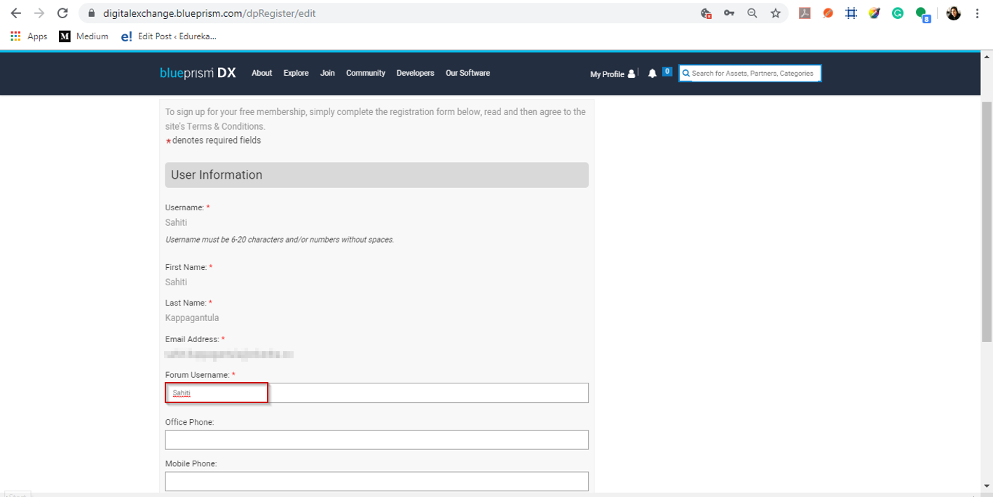 User Information - Blue Prism Installation - Edureka