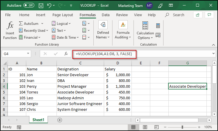 exact match-VLOOKUP in Excel-Edureka