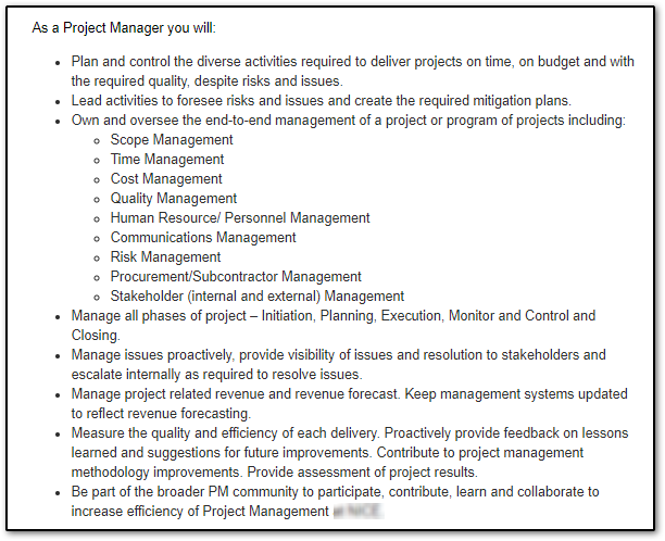 pm job description - Project Manager Resume - Edureka
