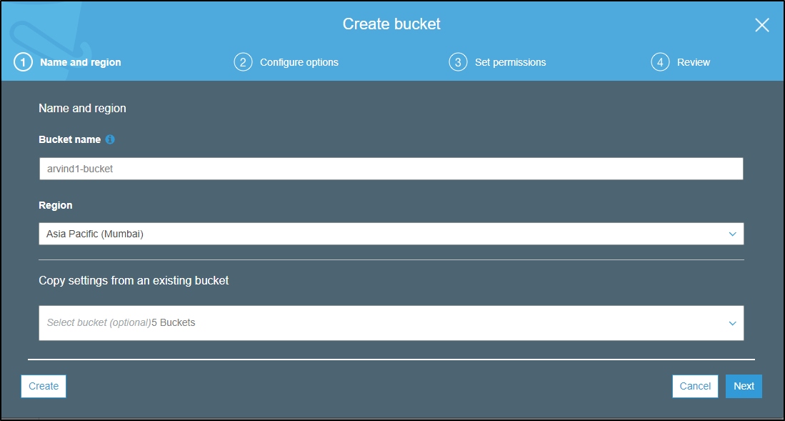 create S3 bucket - Big Data in AWS - Edureka