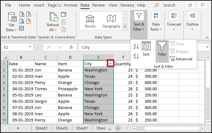 filter data-Excel-Edureka