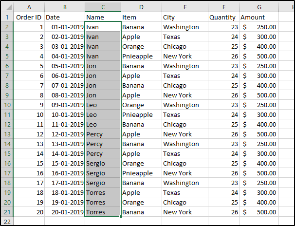 sorted table-Excel-Edureka