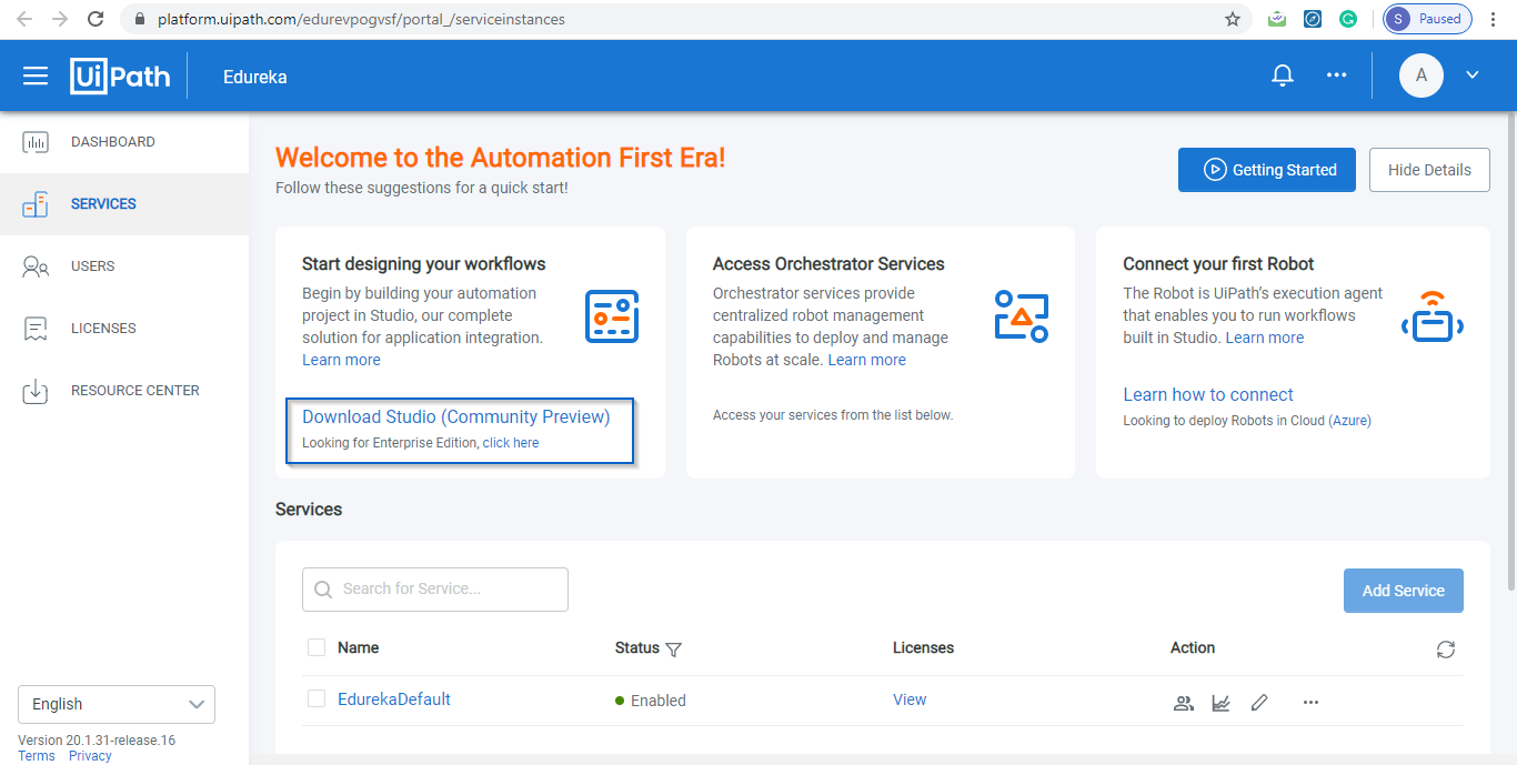 Download Community Edition - UiPath Installation - Edureka