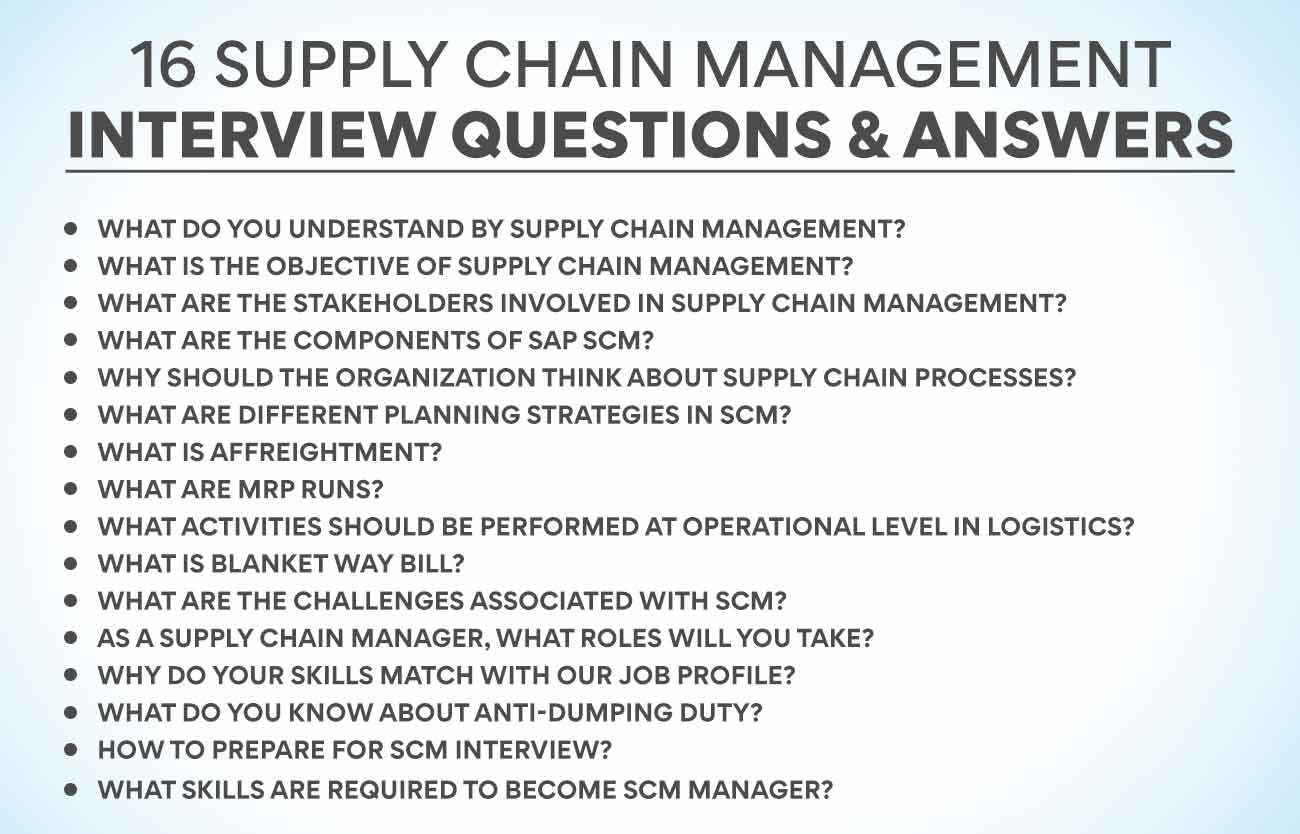 16 Supply Chain Management Interview Questions & Answers
