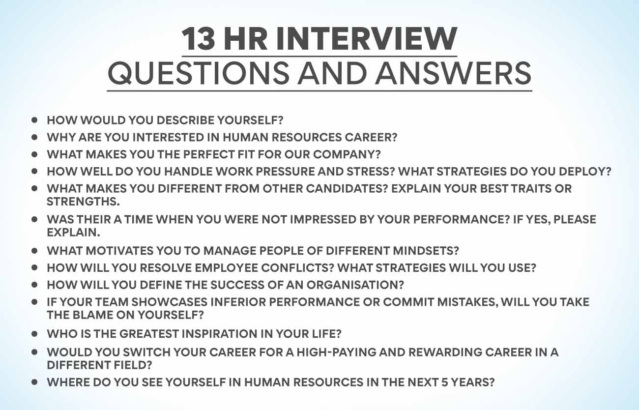 13 HR Interview Questions and Answers