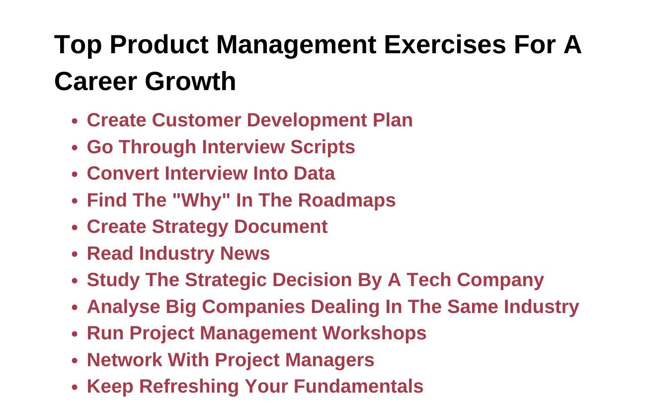 Top Product Management Exercises For A Career Growth