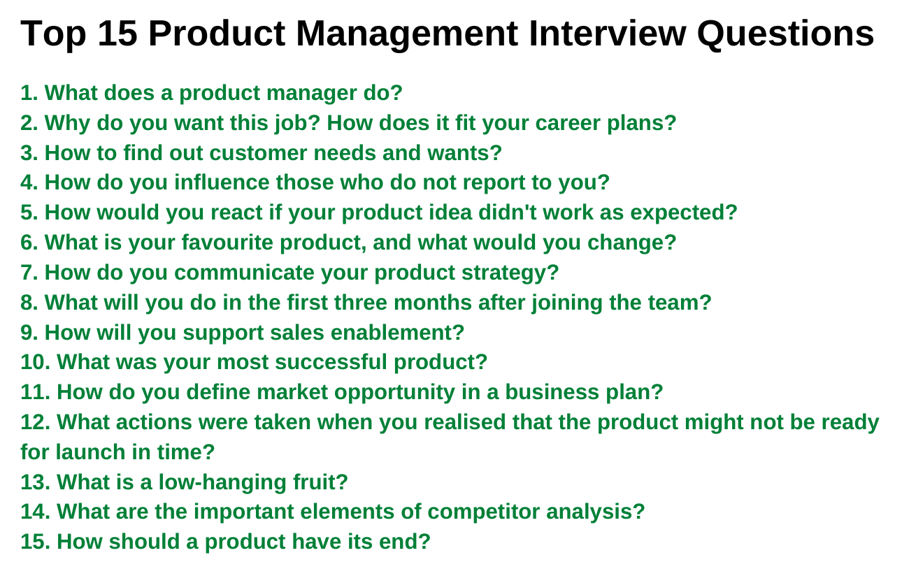  Top 15 Product Management Interview Questions