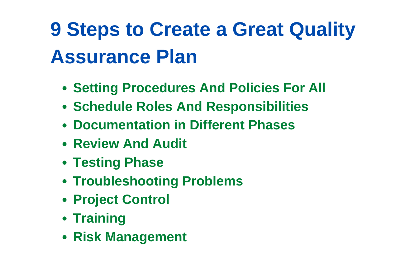 quality assurance business plan